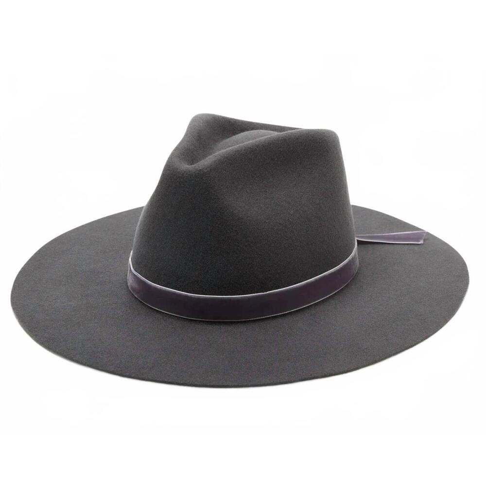 NEW WYETH women's sloane wool felt hat in dark grey